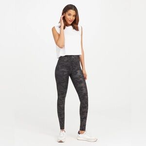 Spanx Faux Leather Camo Leggings